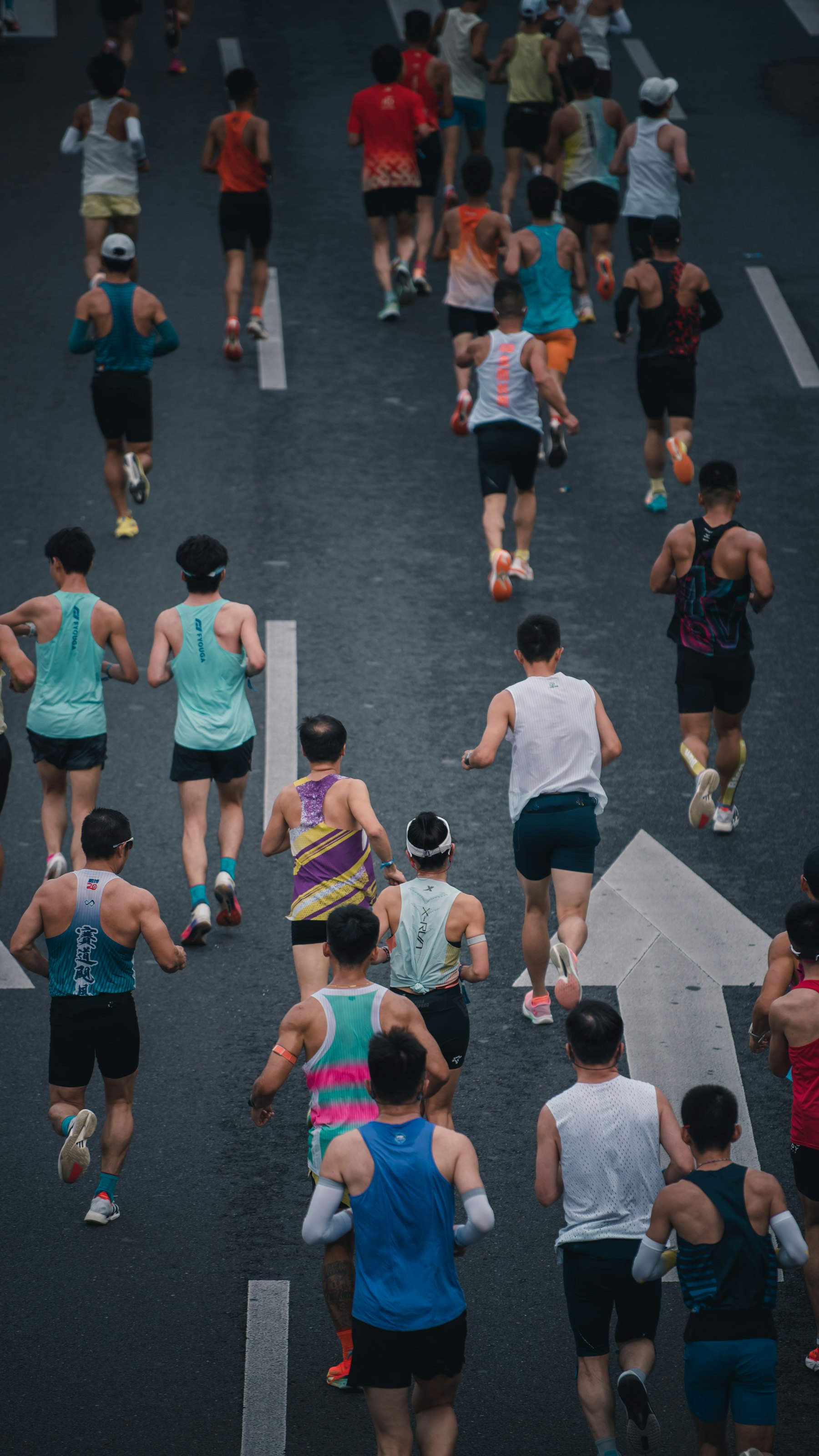Pelari maraton dilihat dari atas